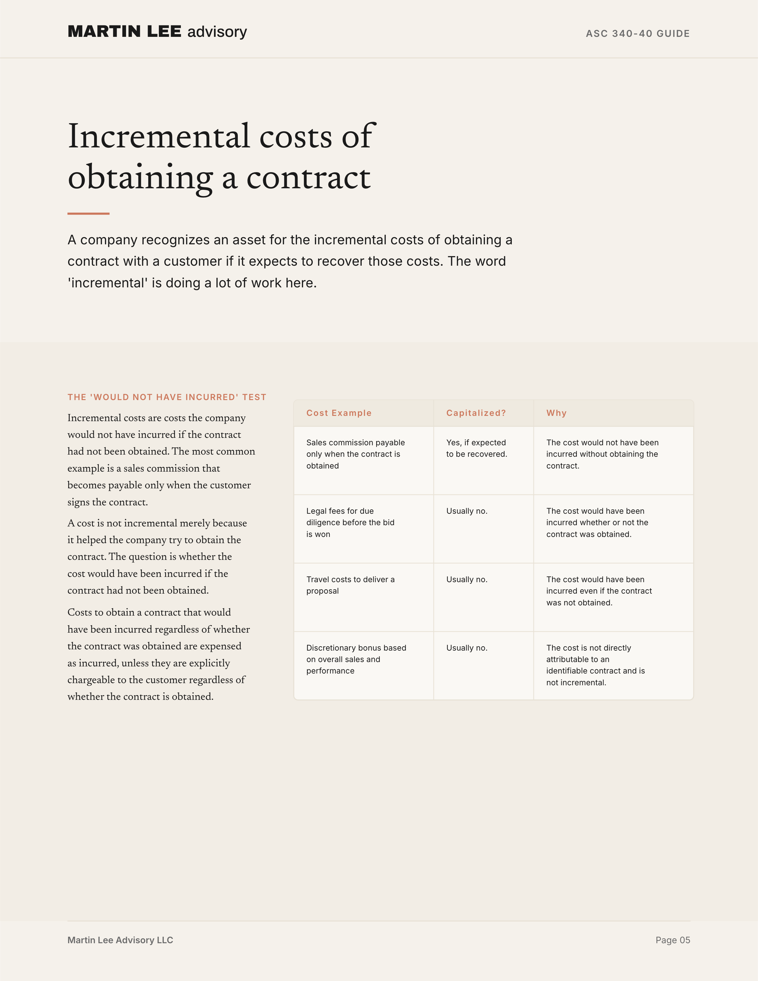 ASC 340-40 Guide - page 05 incremental costs