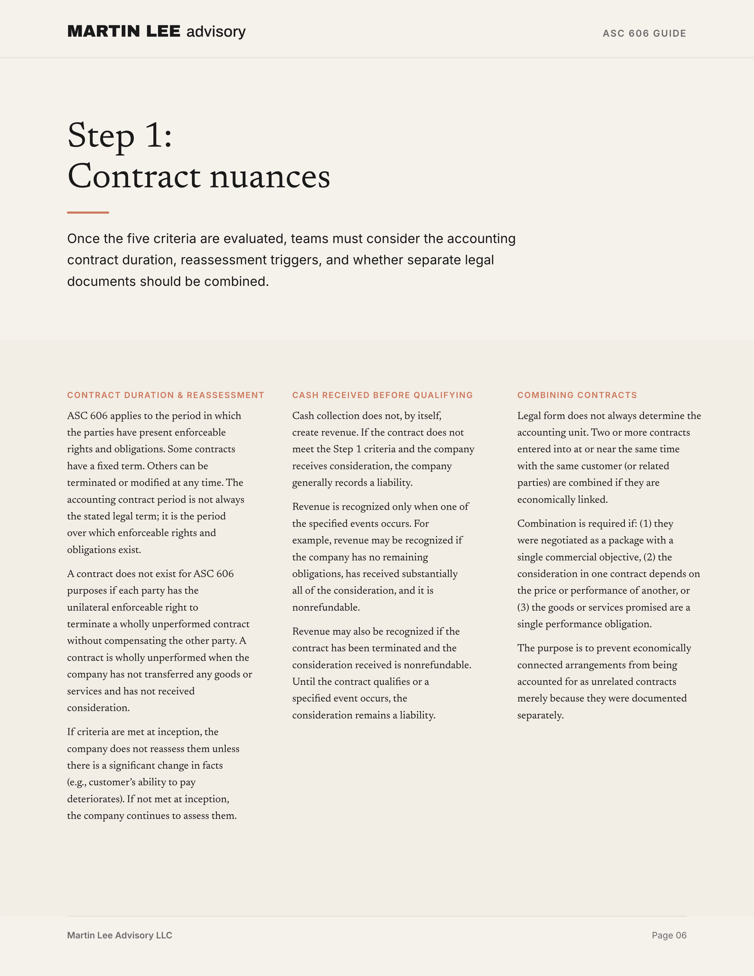 ASC 606 Guide - page 06 step1 nuances