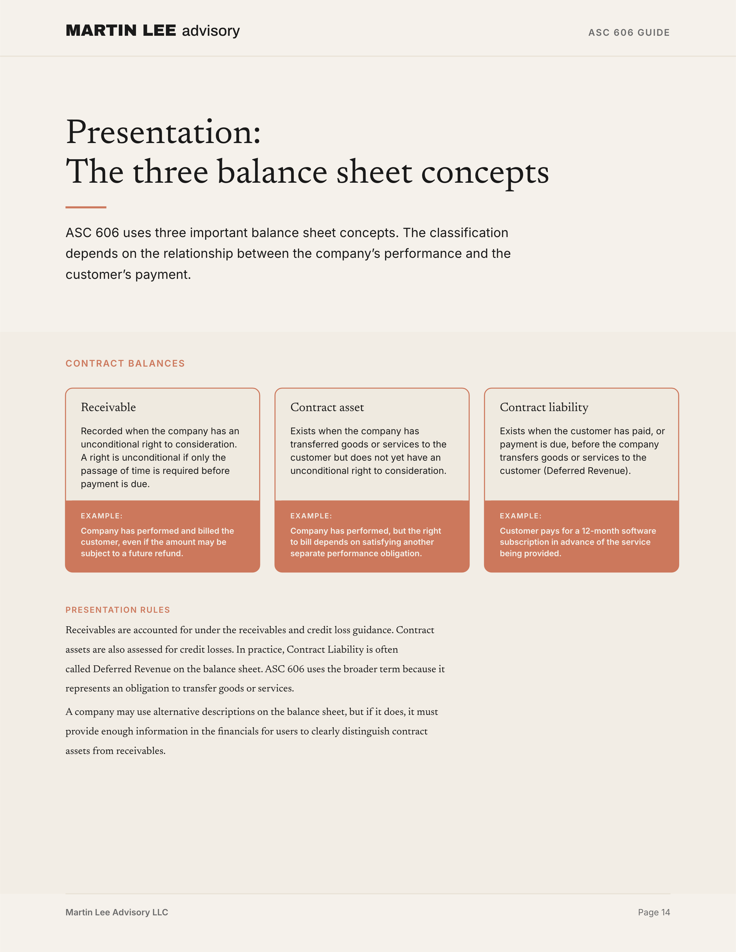 ASC 606 Guide - page 14 presentation
