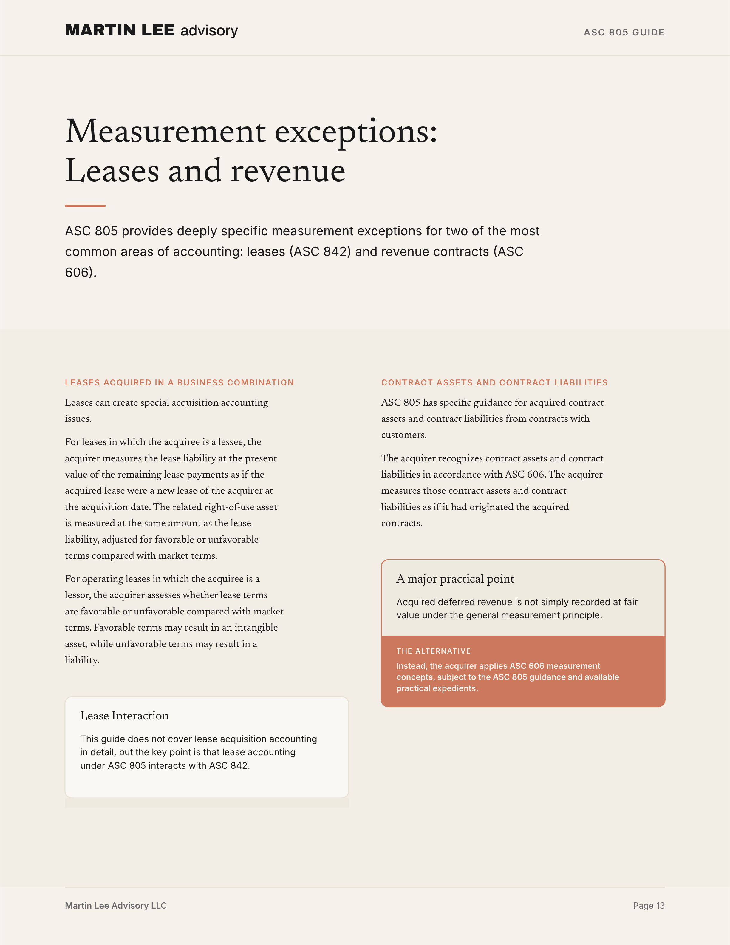 ASC 805 Guide - page 13 measure exceptions
