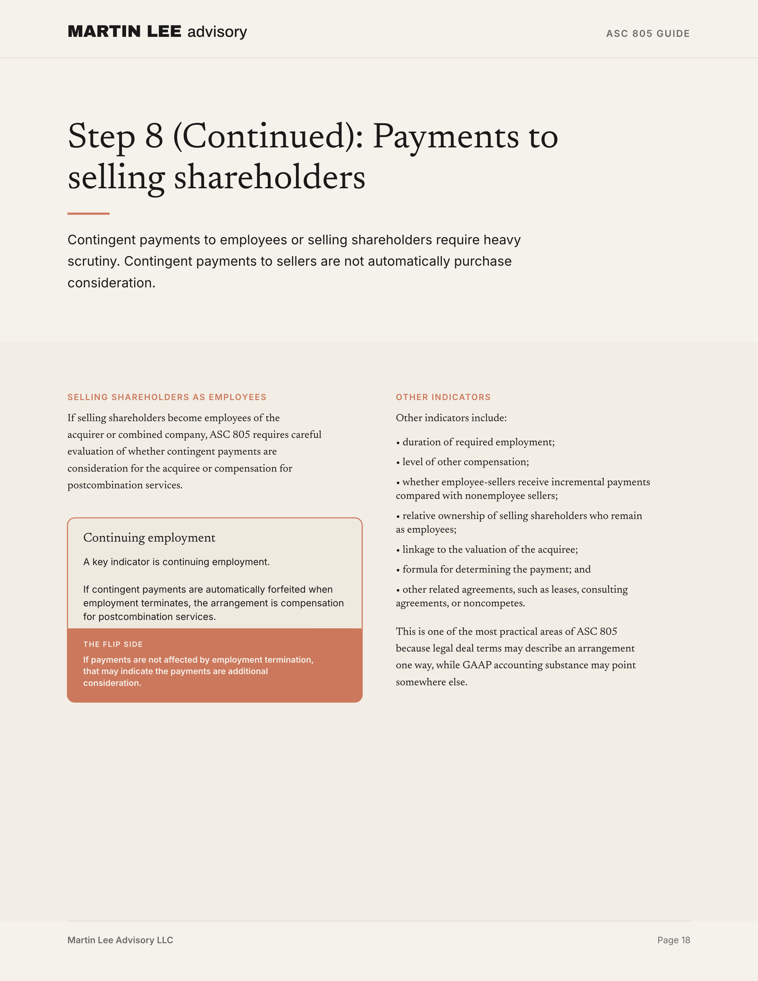 ASC 805 Guide - page 18 employee payments
