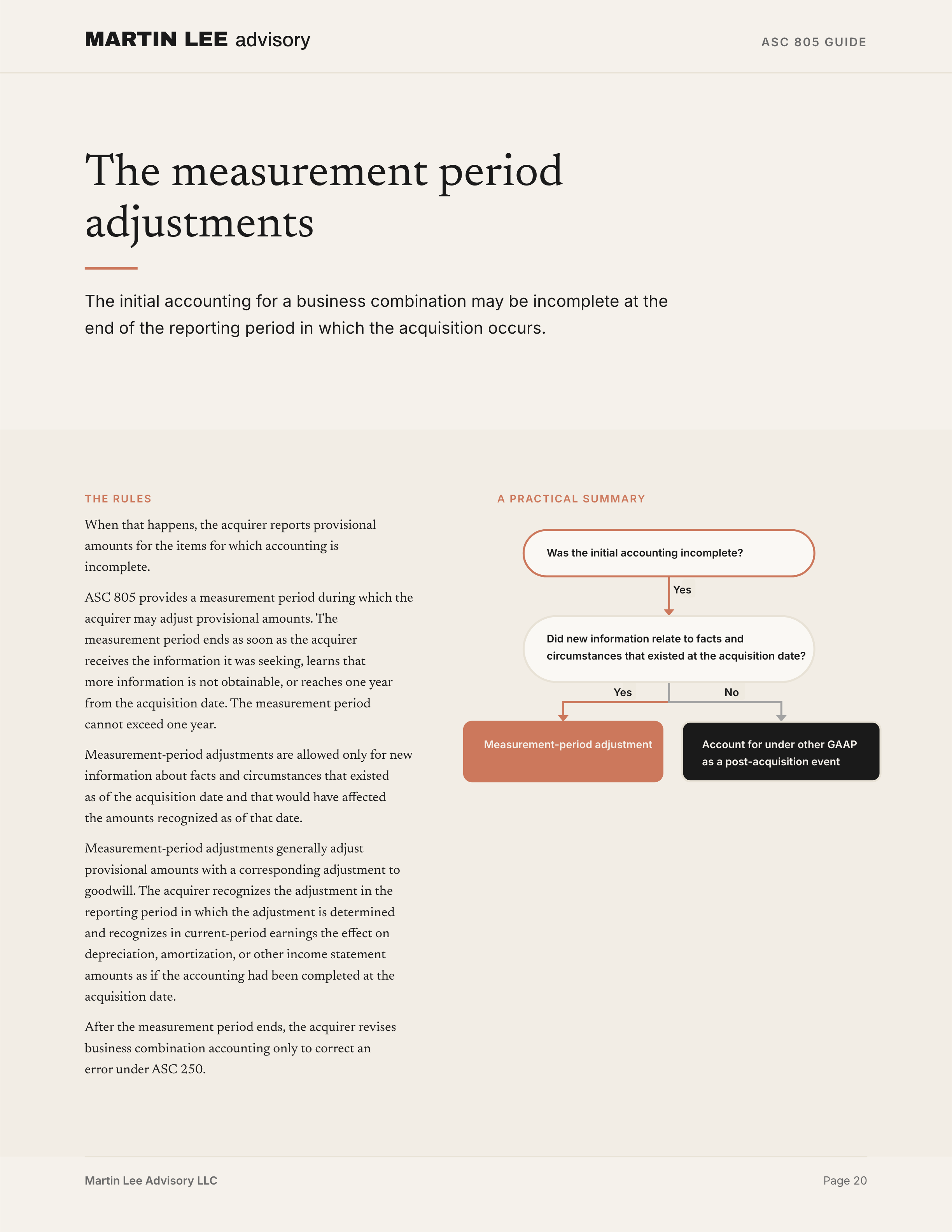 ASC 805 Guide - page 20 measurement period