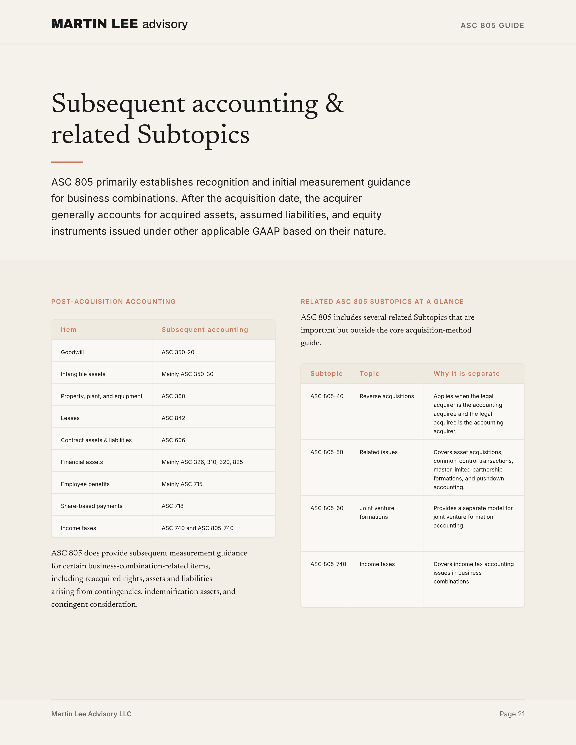 ASC 805 Guide - page 21 subsequent