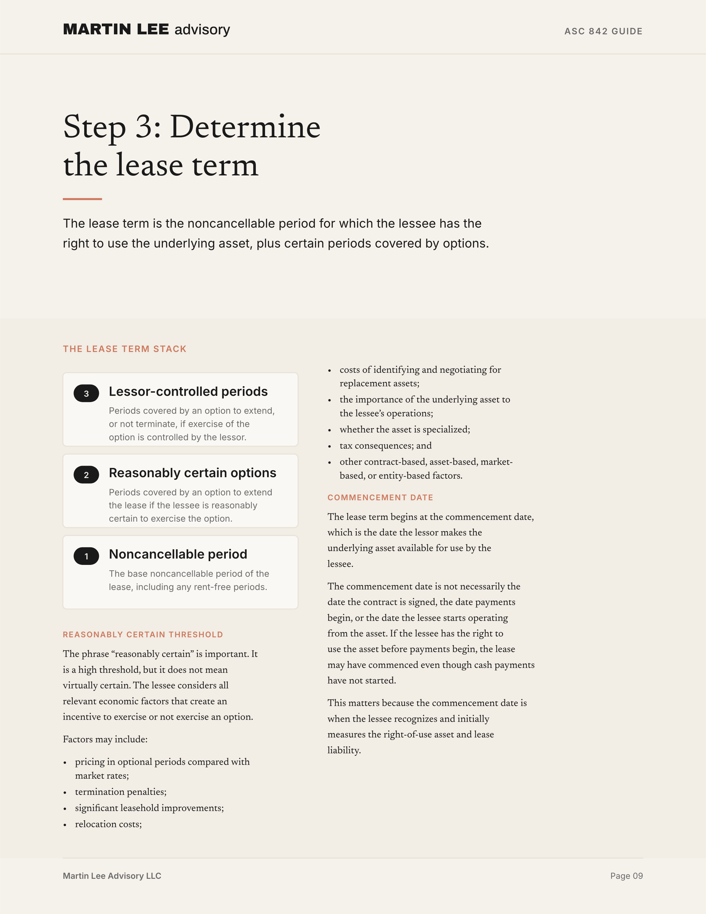 ASC 842 Guide - page 09 lease term