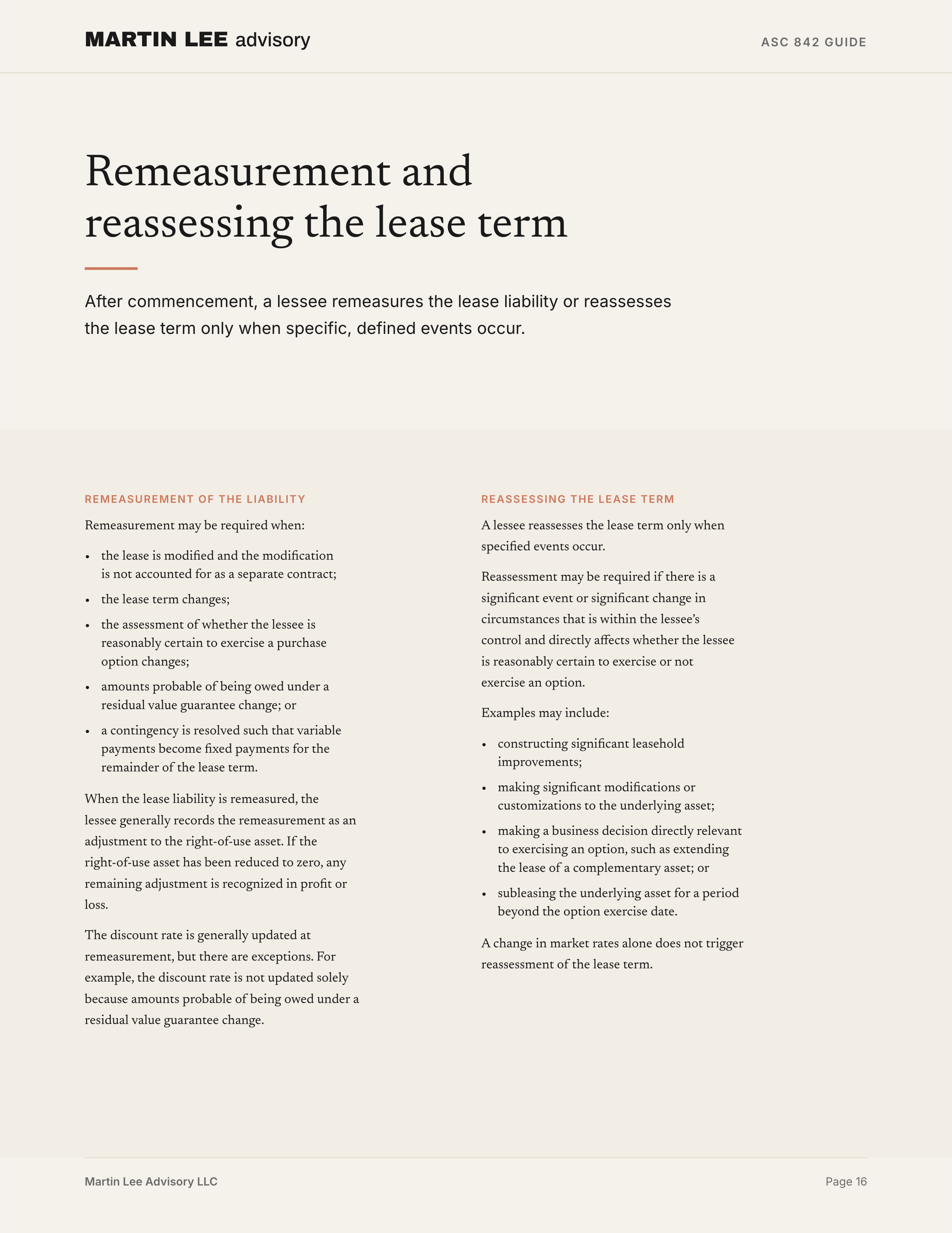 ASC 842 Guide - page 16 remeasurement