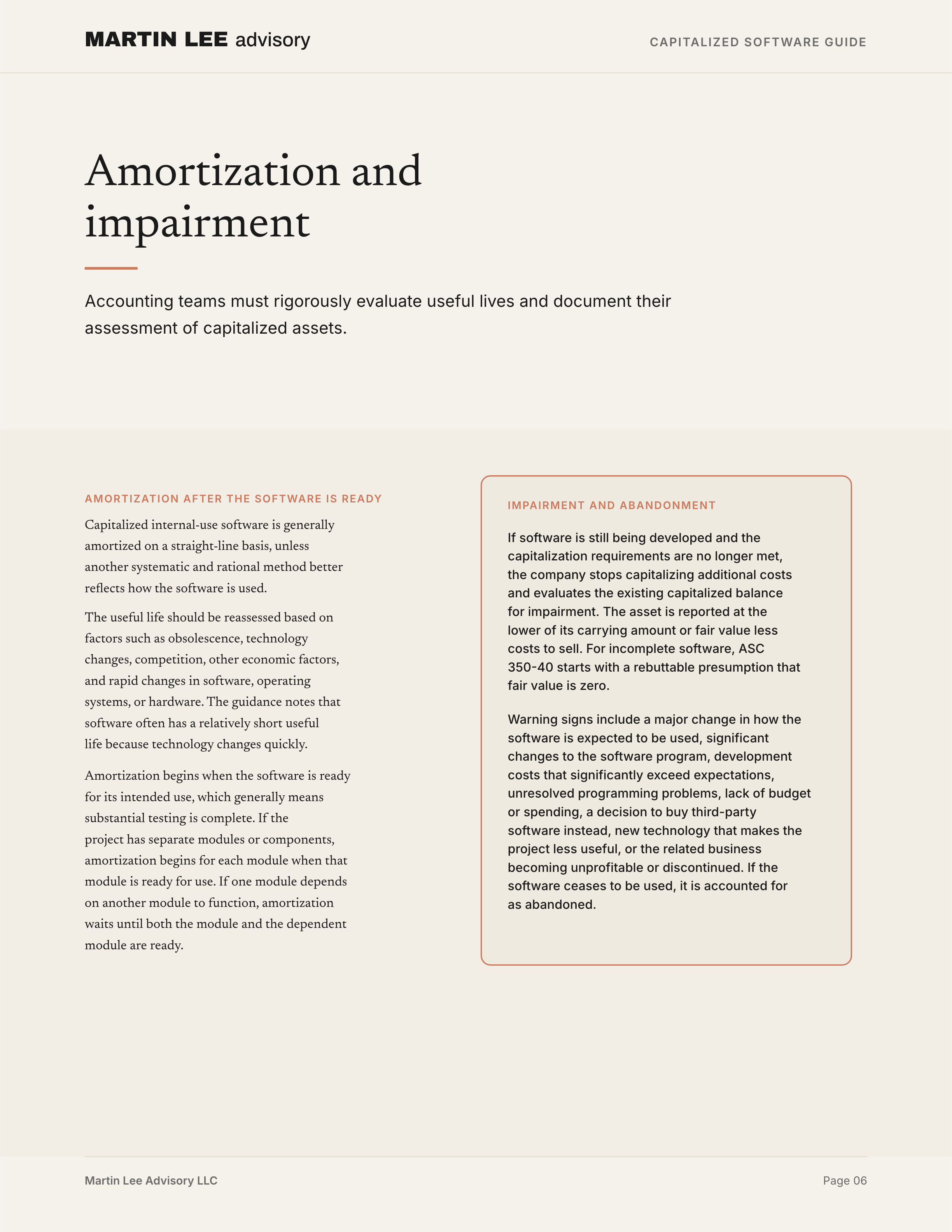ASC 350-40 Guide - page 06 amortization