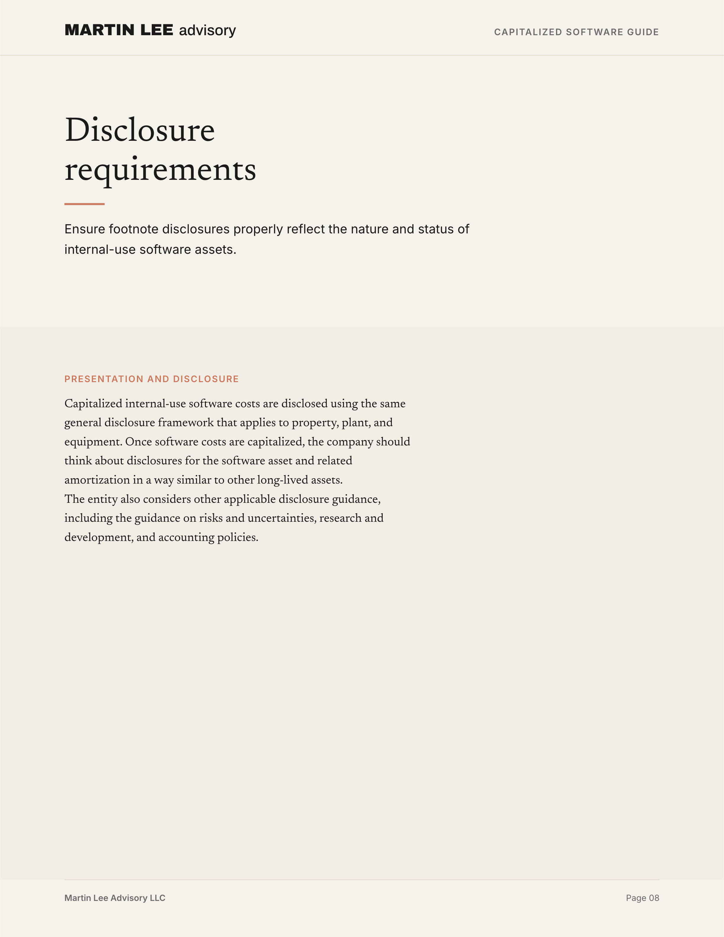 ASC 350-40 Guide - page 08 disclosure